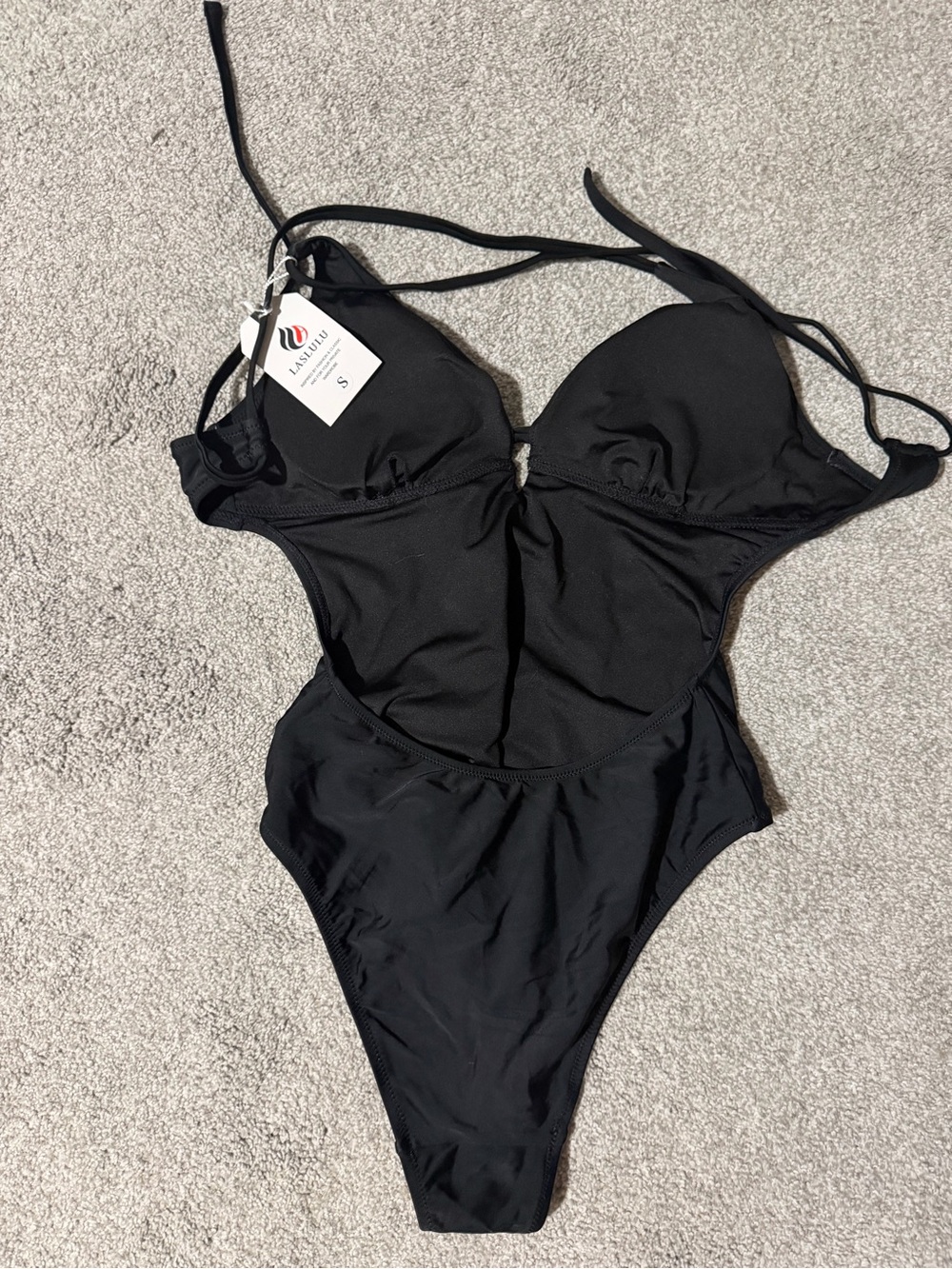 LAHANA Black One-Piece Cutout Swimsuit